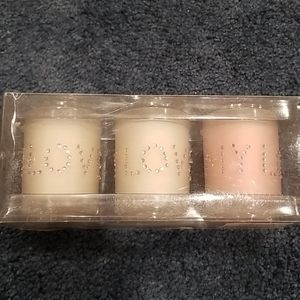 Nwot! Set of 3 candles that say "my love" on each